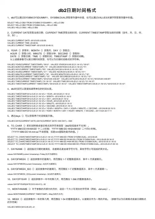 db2日期时间格式