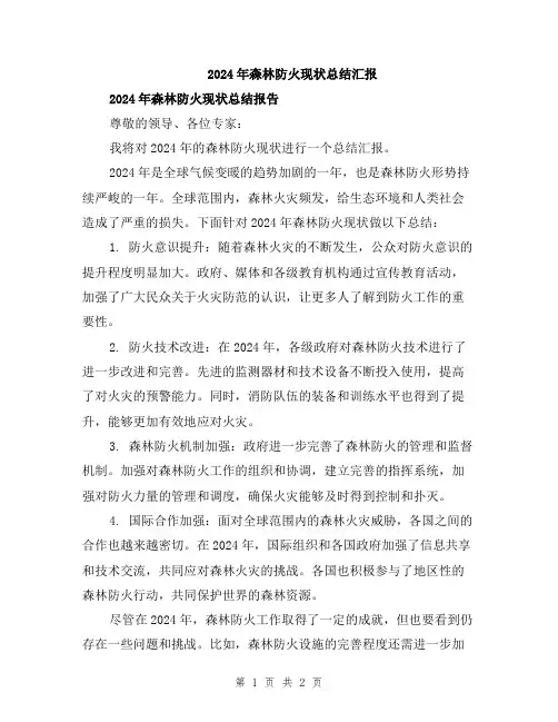 2024年森林防火现状总结汇报
