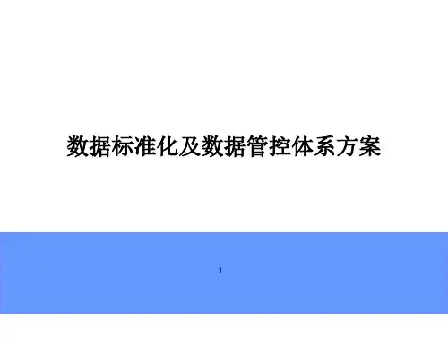 数据标准化及数据管控体系方案