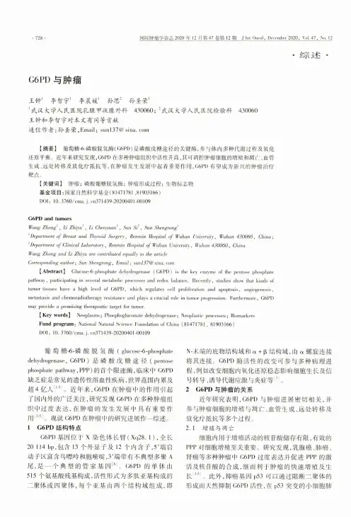 G6PD与肿瘤