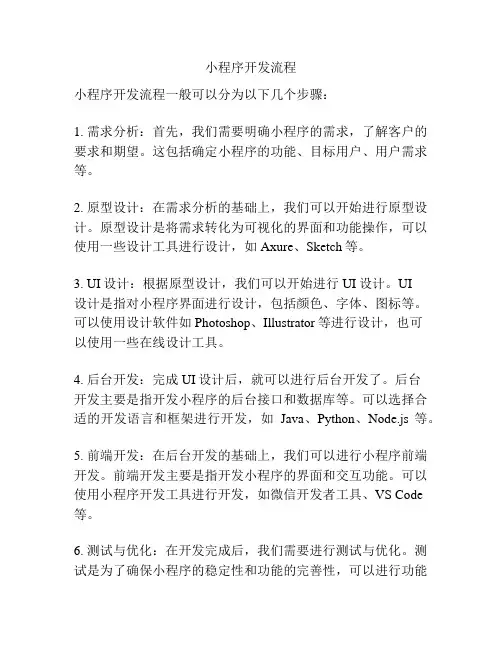 小程序开发流程