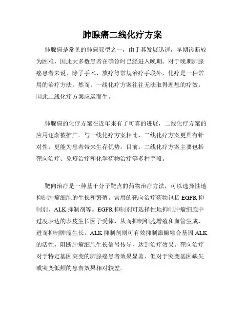 肺腺癌二线化疗方案