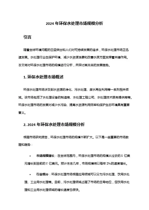 2024年环保水处理市场规模分析