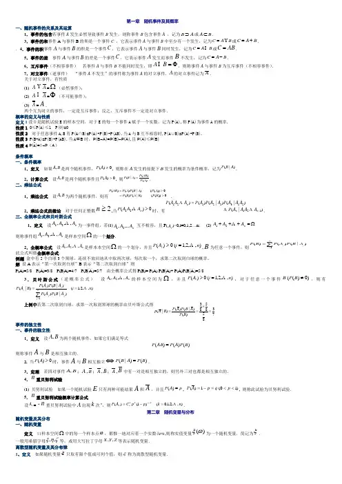 概率论与数理统计(二)全部公式
