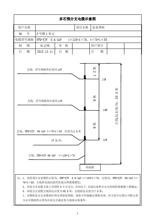预分支电缆图纸