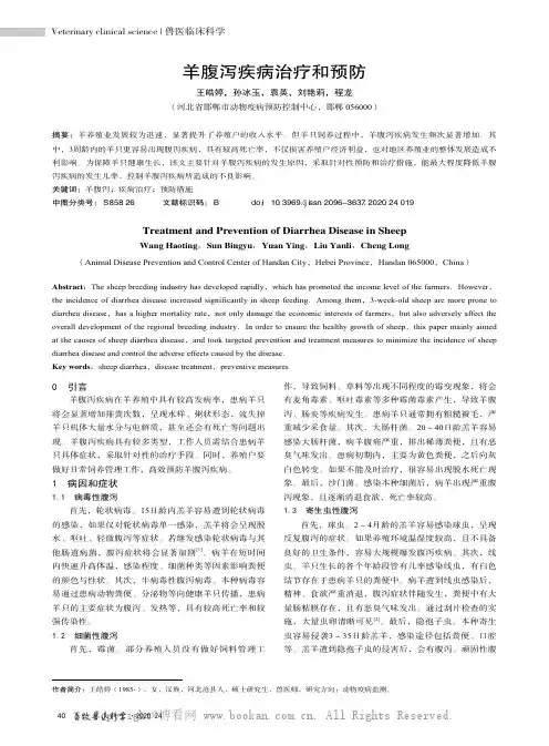羊腹泻疾病治疗和预防