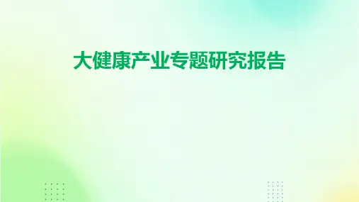 大健康产业专题研究报告