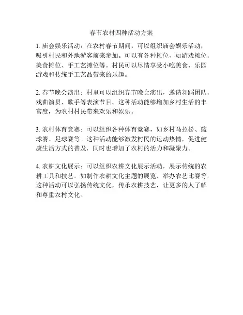 春节农村四种活动方案