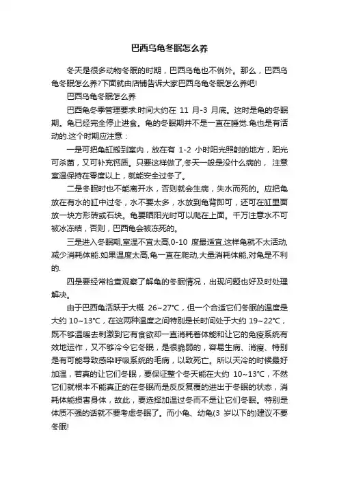 巴西乌龟冬眠怎么养