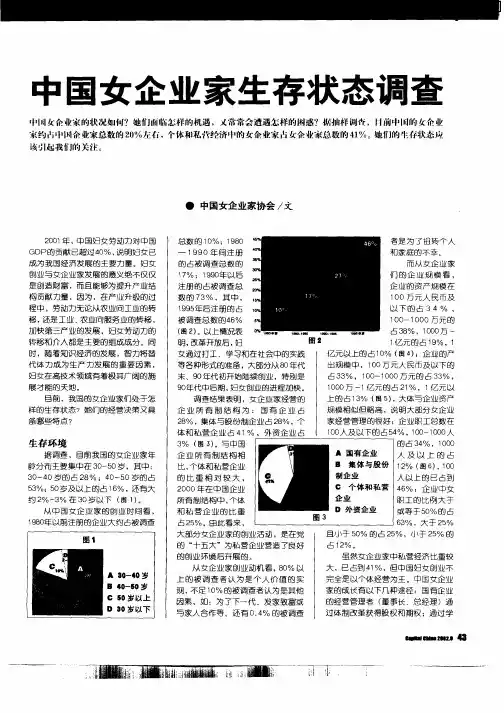 中国女企业家生存状态调查