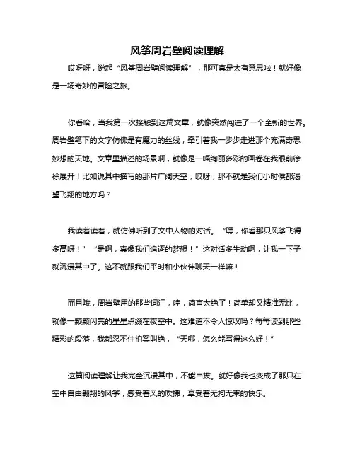 风筝周岩壁阅读理解