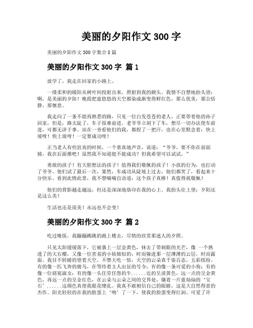 美丽的夕阳作文300字
