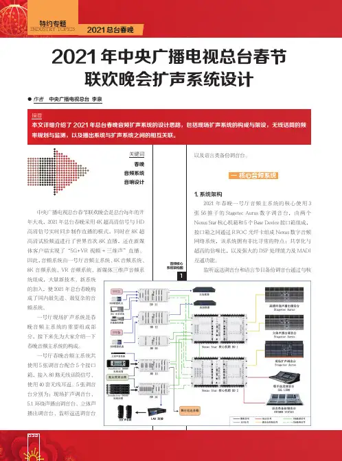 2021年中央广播电视总台春节联欢晚会扩声系统设计