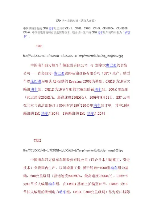 CRH基本常识知识