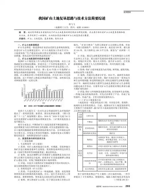 我国矿山土地复垦思路与技术方法简要综述