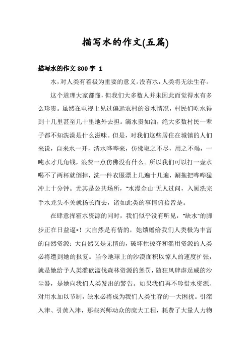 描写水的作文(五篇)