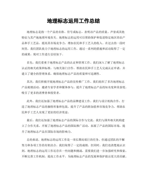 地理标志运用工作总结