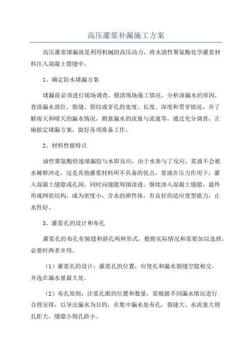 高压灌浆补漏施工方案