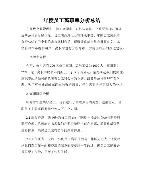 年度员工离职率分析总结