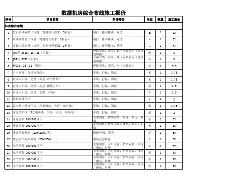 弱电模块化机房最全劳务报价(含装修、模块化、综合布线等)