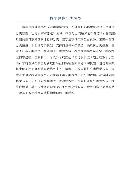 数学建模分类模型