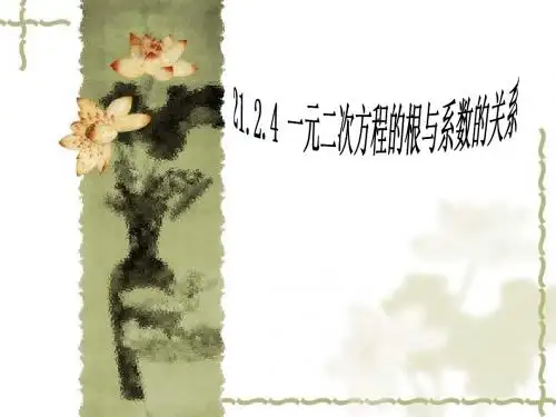 21.2.4《一元二次方程的根与系数的关系》ppt课件