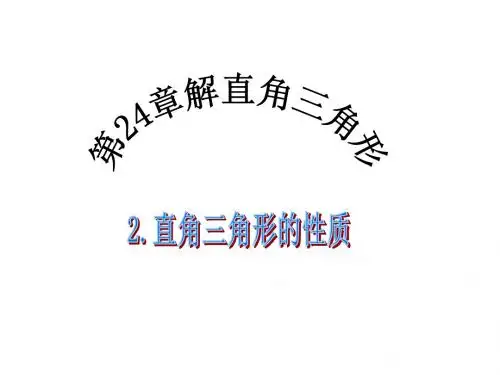 华师大版初中数学九年级上册24.2直角三角形的性质 (共17张PPT)