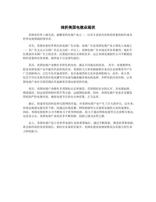 浅析美国电视业现状
