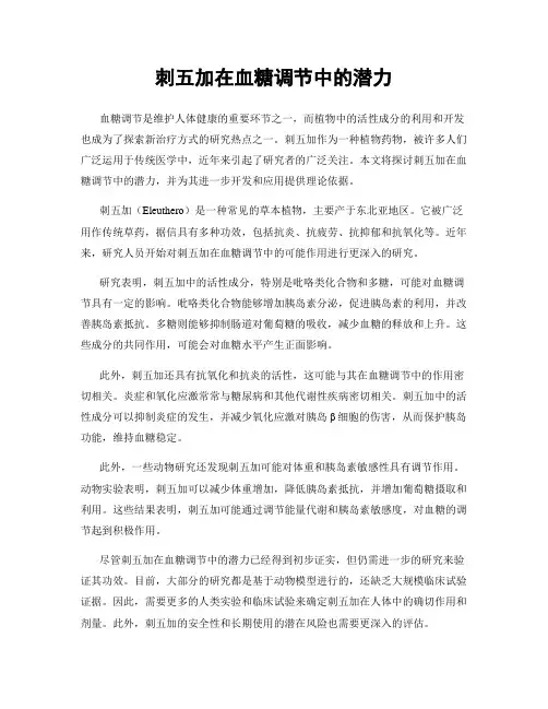 刺五加在血糖调节中的潜力