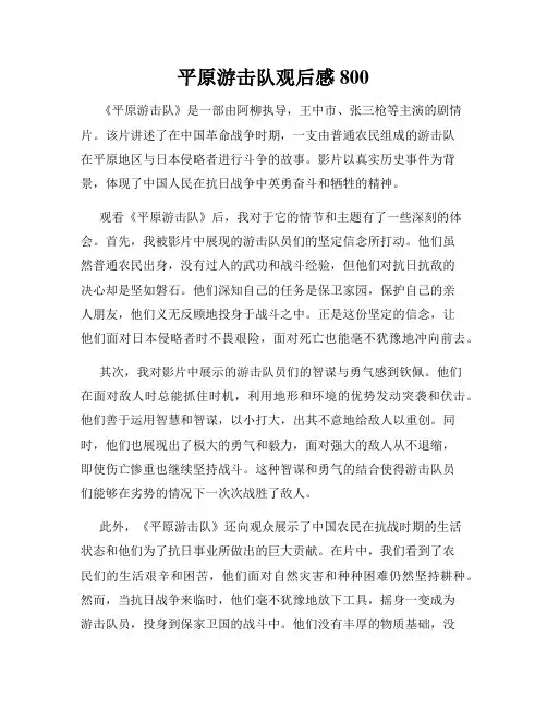 平原游击队观后感800