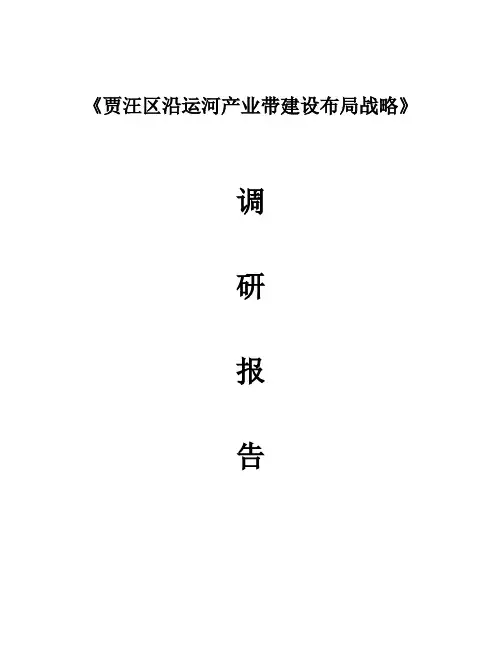 贾汪区沿运河产业带调研报告