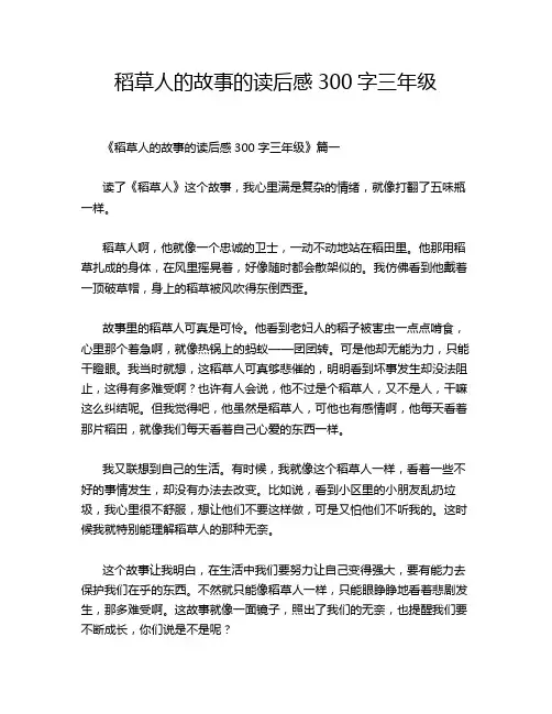 稻草人的故事的读后感300字三年级