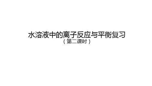 人教版高二化学 水溶液中的离子反应与平衡复习(第二课时)