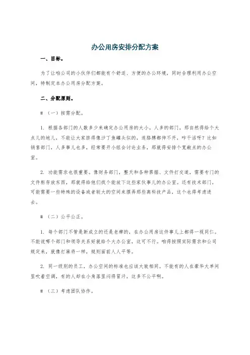 办公用房安排分配方案
