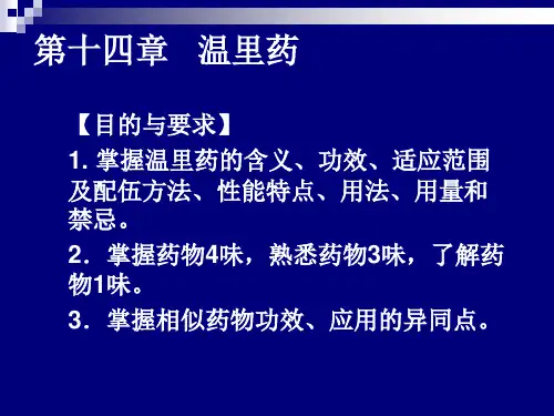 中药学第十四章   温里药