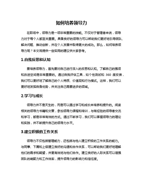 如何培养领导力