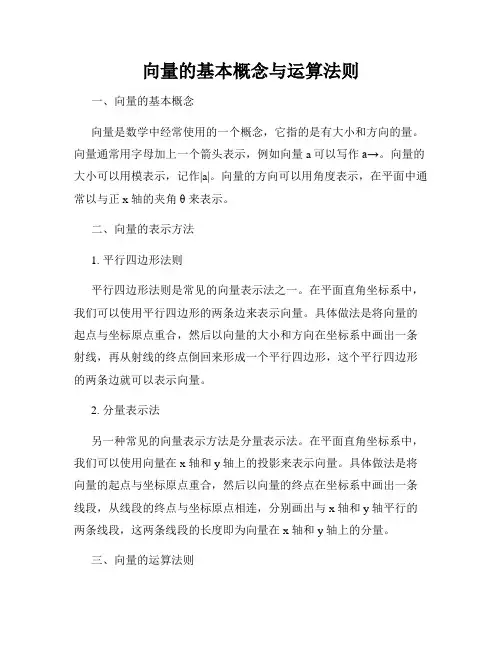 向量的基本概念与运算法则