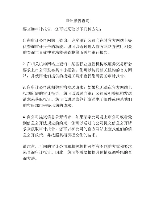 审计报告查询