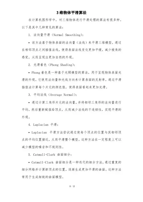 3维物体平滑算法