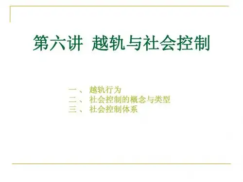 第六讲  越轨与社会控制
