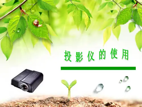 投影仪的使用 教学课件