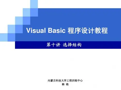 VB 第十讲