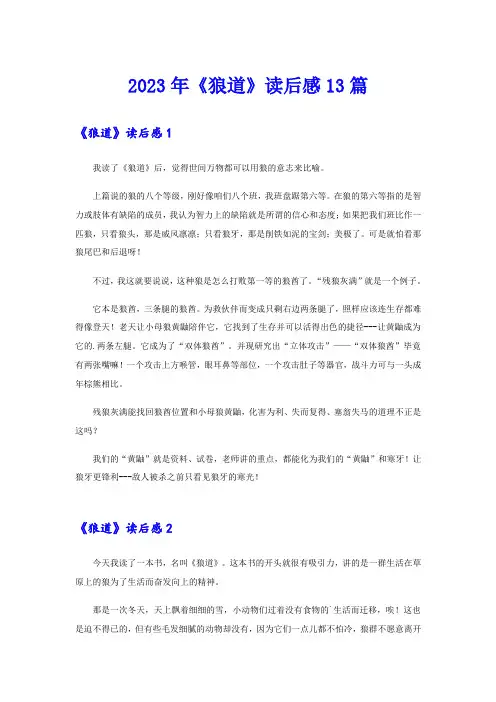 2023年《狼道》读后感13篇