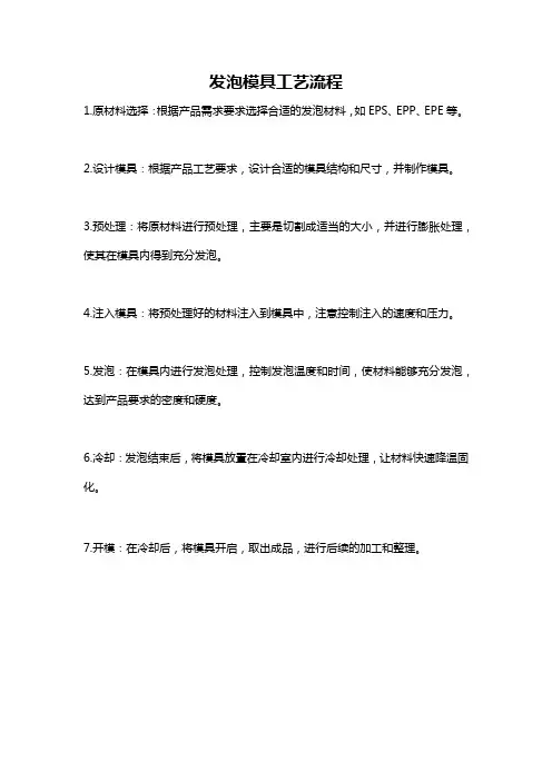 发泡模具工艺流程