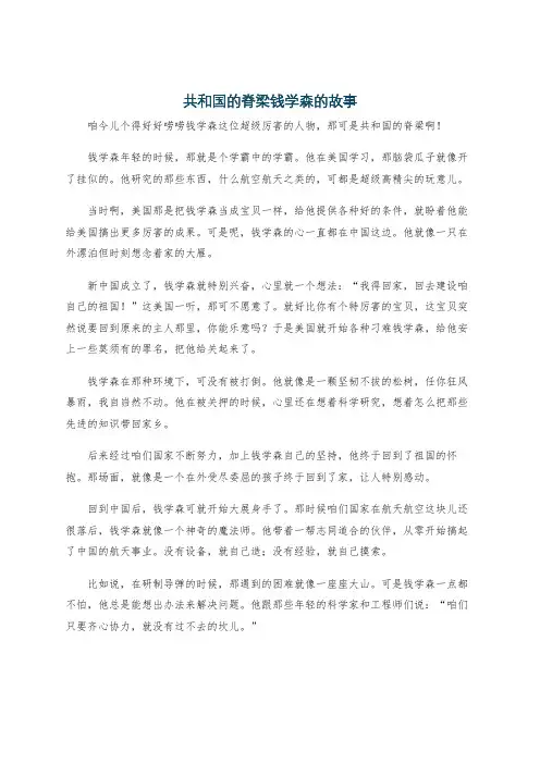 共和国的脊梁钱学森的故事