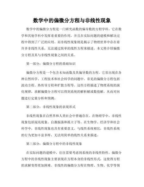数学中的偏微分方程与非线性现象