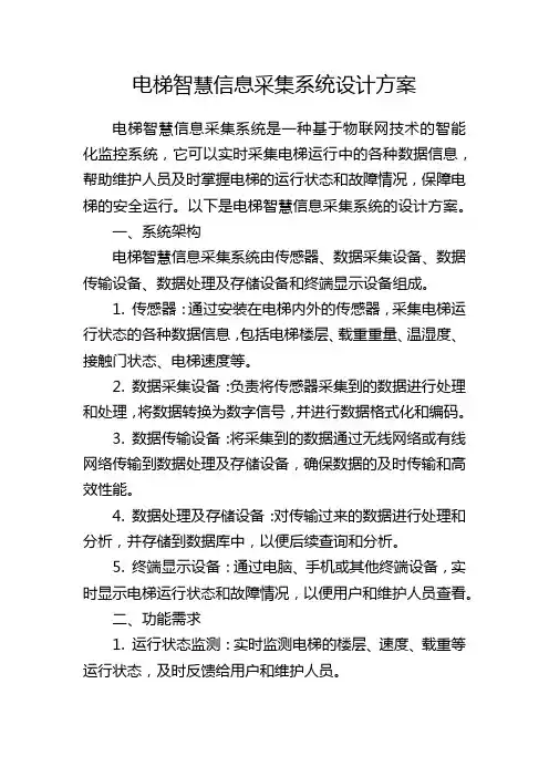 电梯智慧信息采集系统设计方案
