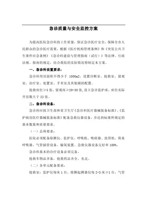 医院急诊质量与安全监控方案