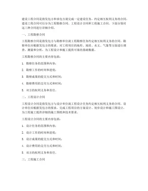 建设工程合同可以分