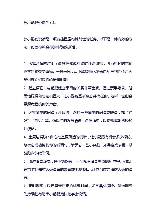 教小鹦鹉说话的方法
